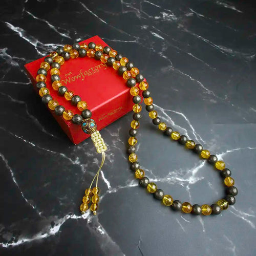 The Remarkable Elevation Citrine Pyrite Mala