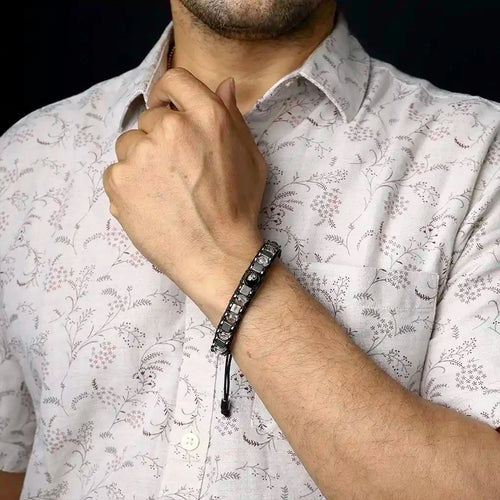 Undefeated Attitude Premium Pyrite Clear Quartz Evil Eye Bracelet