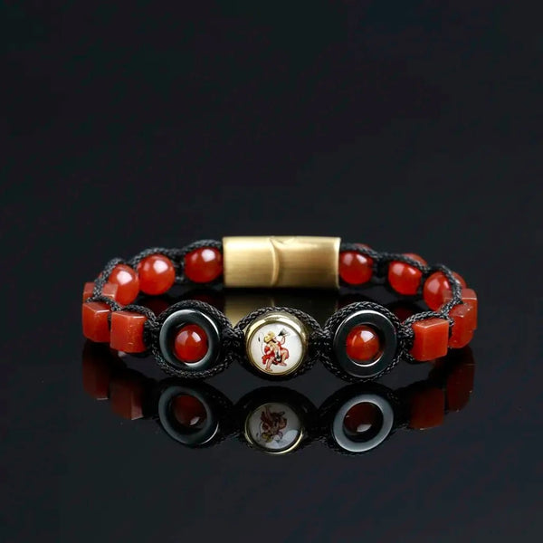 Devil's Nemesis Hanuman Carnelian Flatbead Bracelet