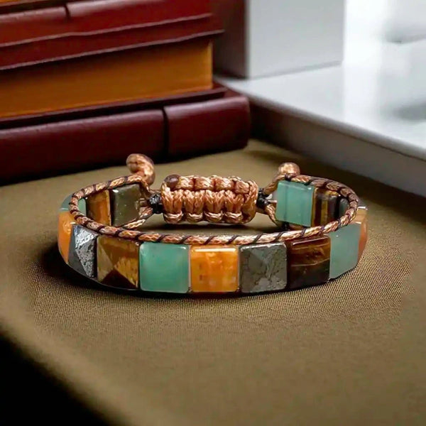 Prosperity Magnet Wristband – Aventurine, Tiger Eye, Pyrite, Citrine
