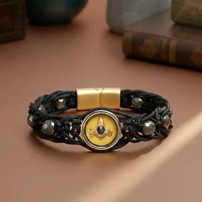 A Golden Opportunity Shri Tirupati Balaji Pyrite Thread Bracelet