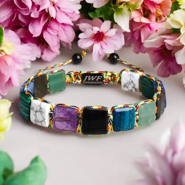 The Master Healer Nine Chakras Flat Bead Bracelet