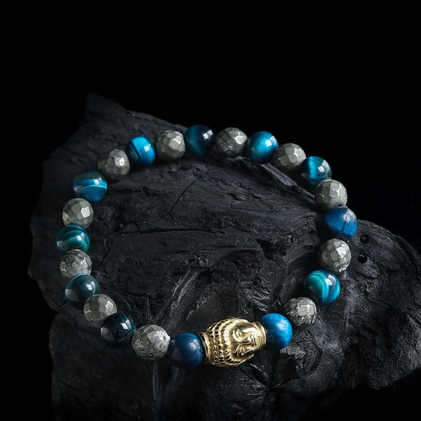 Path-Breaking Prosperity Pyrite Tiger Eye Buddha Bracelet