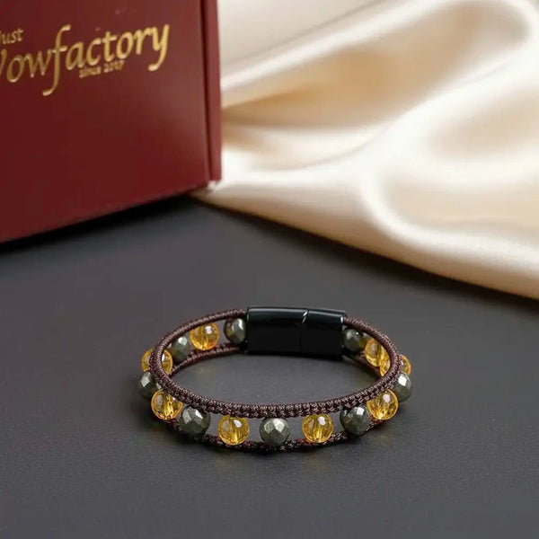 { Limited Edition } Vibrant Fortune Pyrite Citrine Flatbead Bracelet