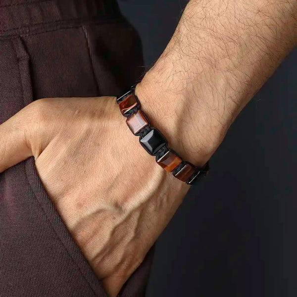 The Magnetic Personality Tiger Eye Flat-bead Bracelet