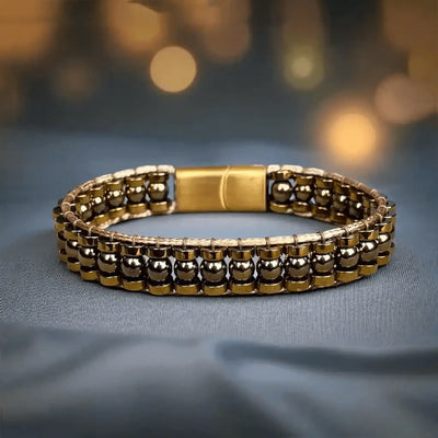 Clear Perspective Premium Hematite Wristband Bracelet