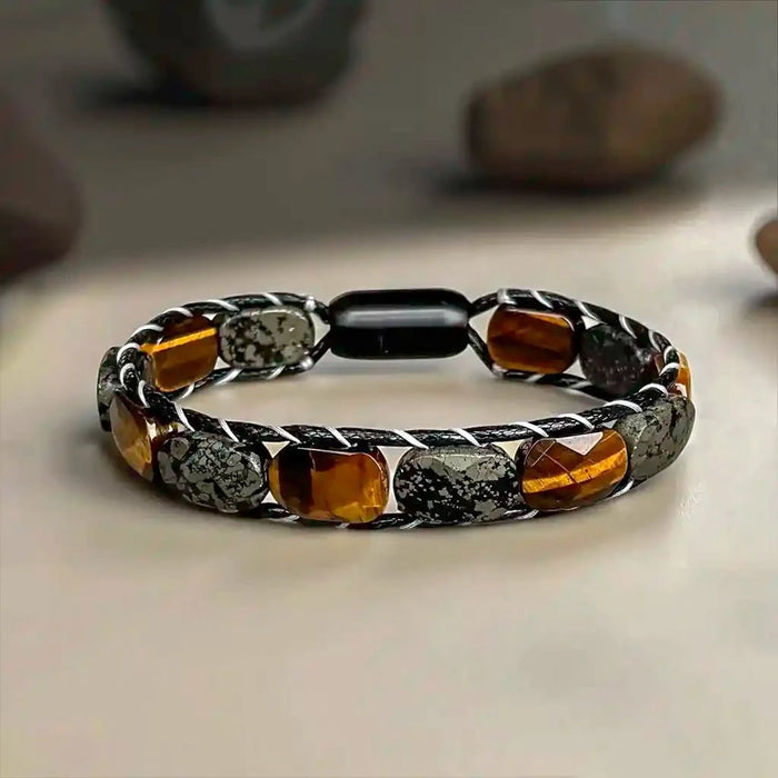 Enkindle Confidence & Positivity  Red Tiger Eye Pyrite Bracelet