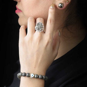 JWF Infallible Grace Pyrite Bracelet Earrings and Ring