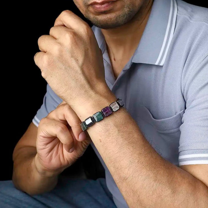 Men Pisces flatbead bracelet