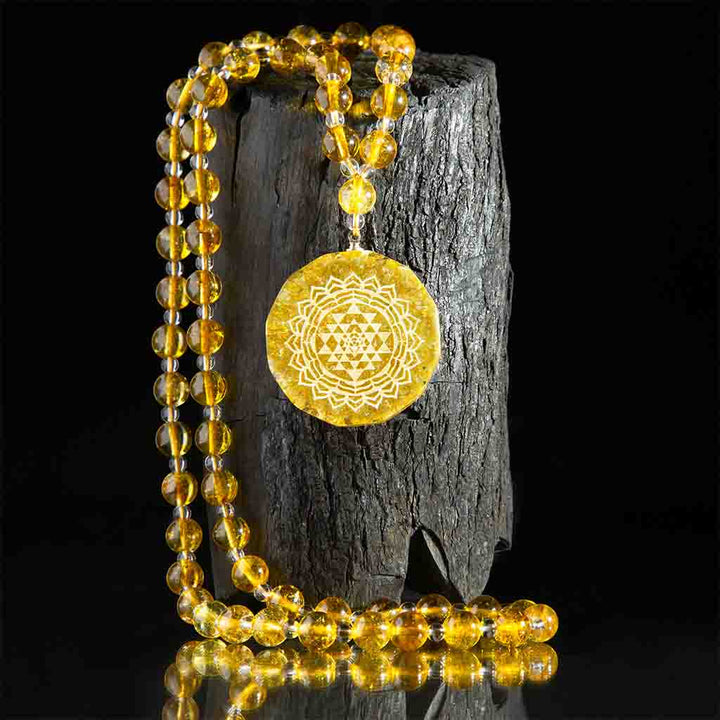 Self Appraising Ability 108 Citrine Sriyantra Mala