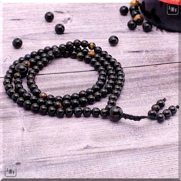 Exclusive Yoga & Meditation 108 Tiger Eye Agate Mala Bracelet