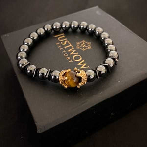 JWF ™ Follow Good Deed Premium Hematite Tiger Eye  Bracelet
