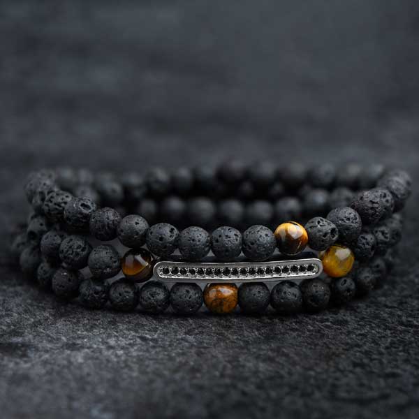 Lava Natural Stone Elastic Bracelet