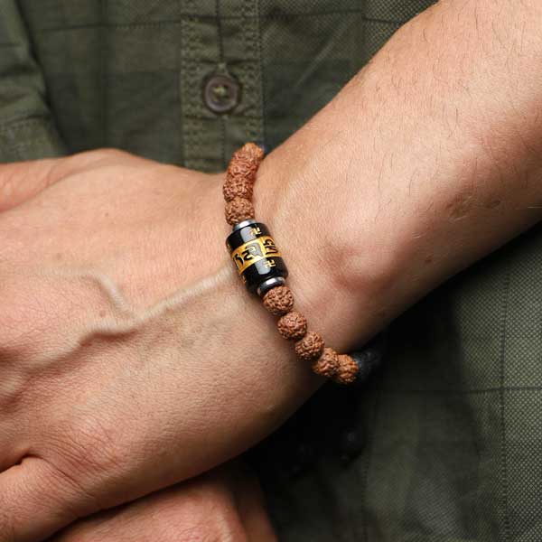 Be Pioneer Rudraksha Peace Mantra Bracelet