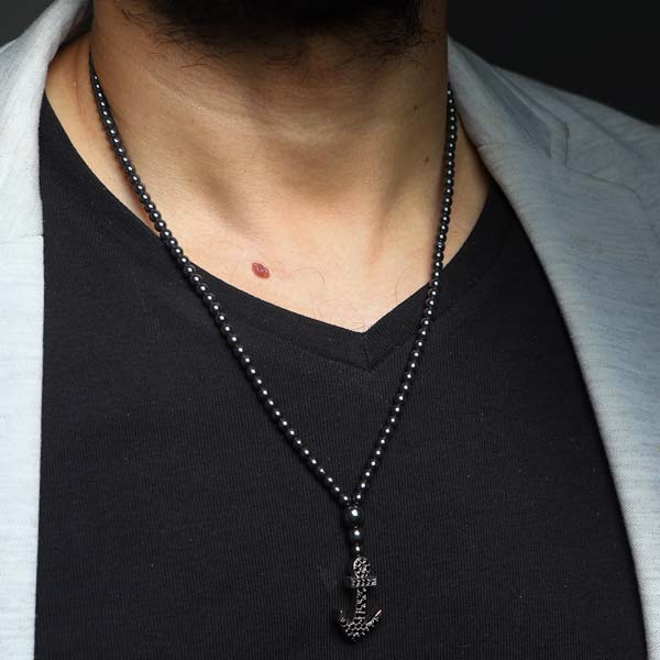 Bedazzling Style Anchor Hematite Necklace