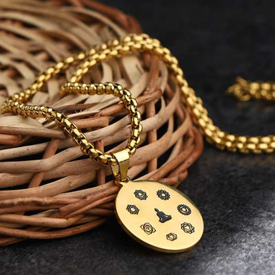 Being Righteous  7 chakra Stainless Steel Pendant Necklace