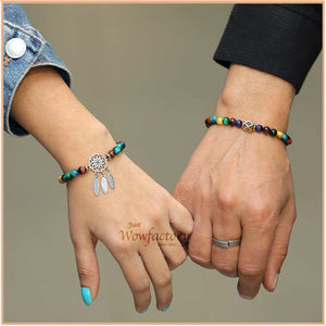 JWF™ "Admire Each other" Premium Couple 7 chakra Bracelet