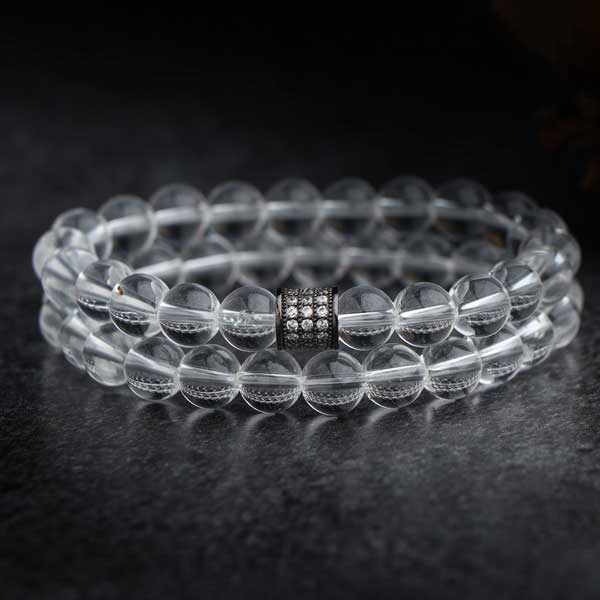 REBUY Clear Quartz Crystal Bracelet, Healing Crystal Bracelet, Gemstone  Bracelet, Beaded Bracelet Jewelry for Men &