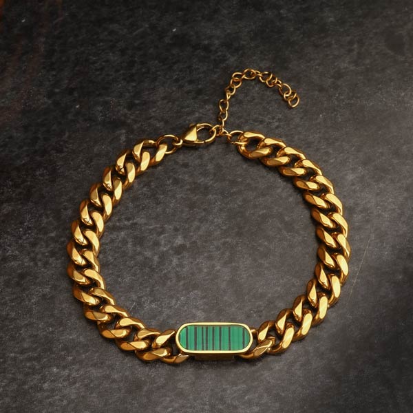 Malachite Stainless Steel Bracelet