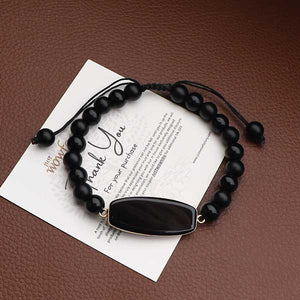 JWF™  The Unbreakable Passion Black Agate Obsidian Bracelet