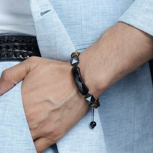 JWF™ Unbridled & Unleashed Tiger Eye Obsidian Agate Prism Bracelet
