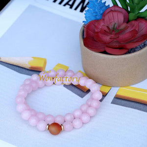 The  Elegant Rose Quartz  Love Bracelet