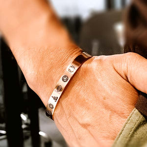 JWF ™ "Flowing Energy"  7 Chakra Yoga Stainless Steel Bracelet-Rose Gold
