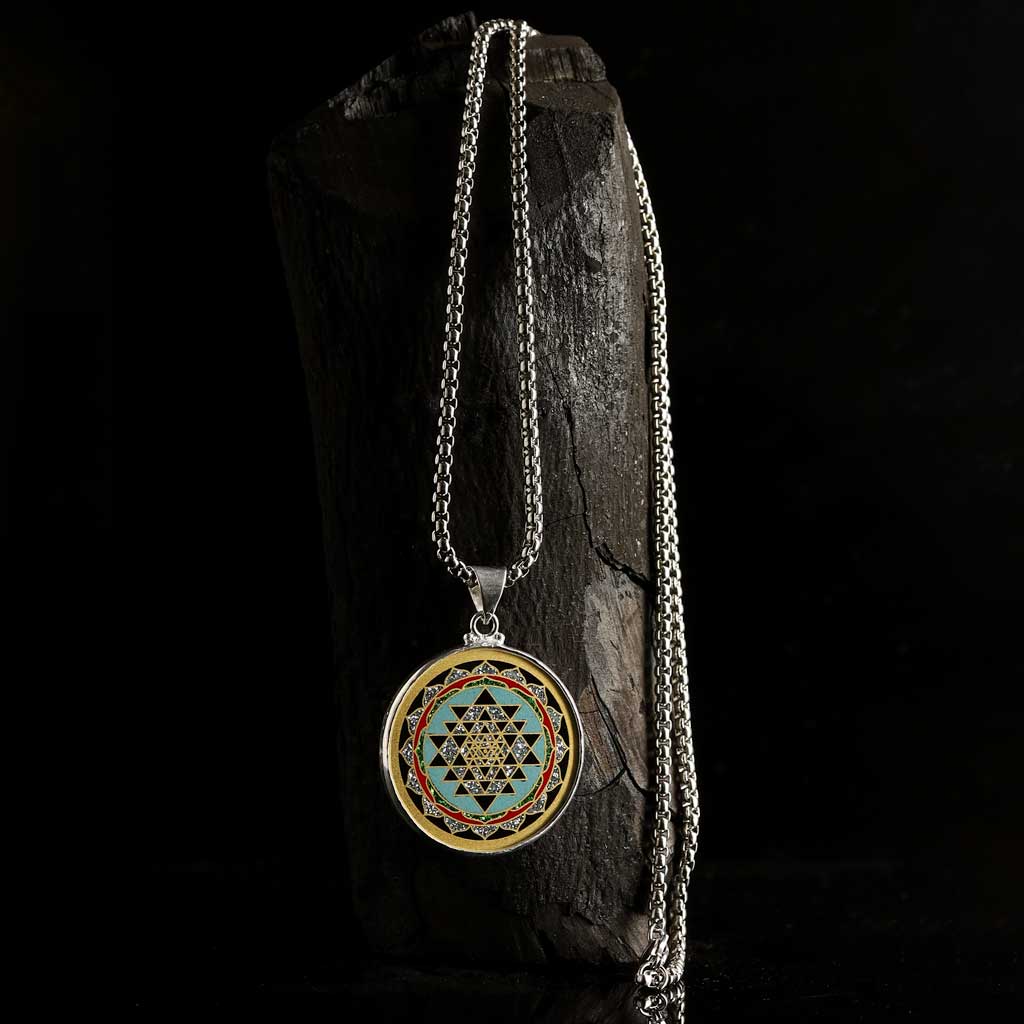 JWF™ Instinctive Aura Sri Yantra Pendant Stainless Steel Necklace