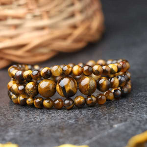 JWF™ 100% Natural Tiger Eye Stone Bracelet For Focus & Confidence