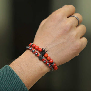 JWF™ " Wisdom & Tranquility" Red Turquoise Hematite Bracelet