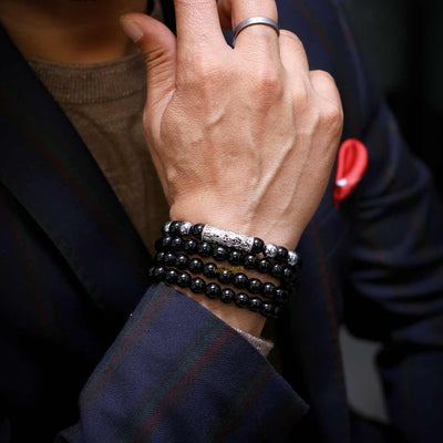 Karma & Glory Tibetan Obsidian Bracelet