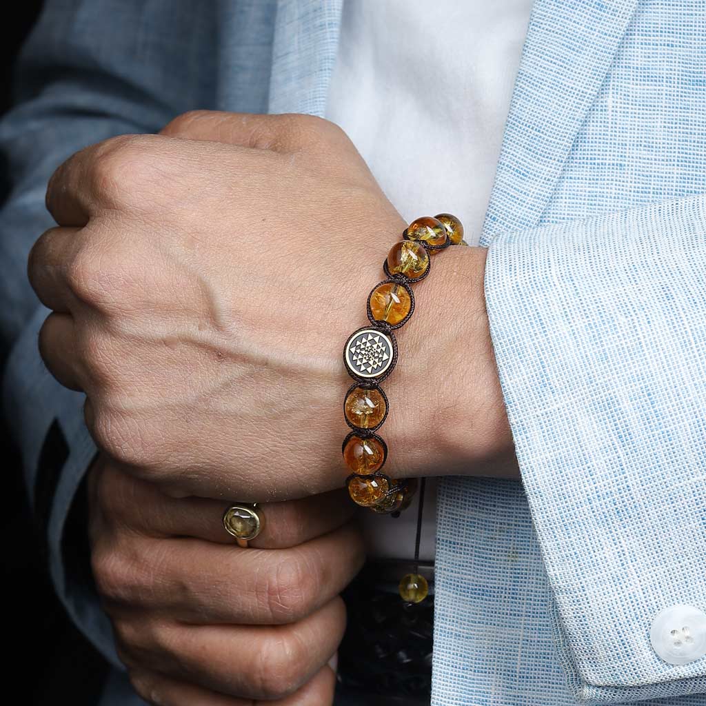 Men's natural Lapis Lazuli and Citrine on genuine leather bracelet – Deep  Sea Gypsy