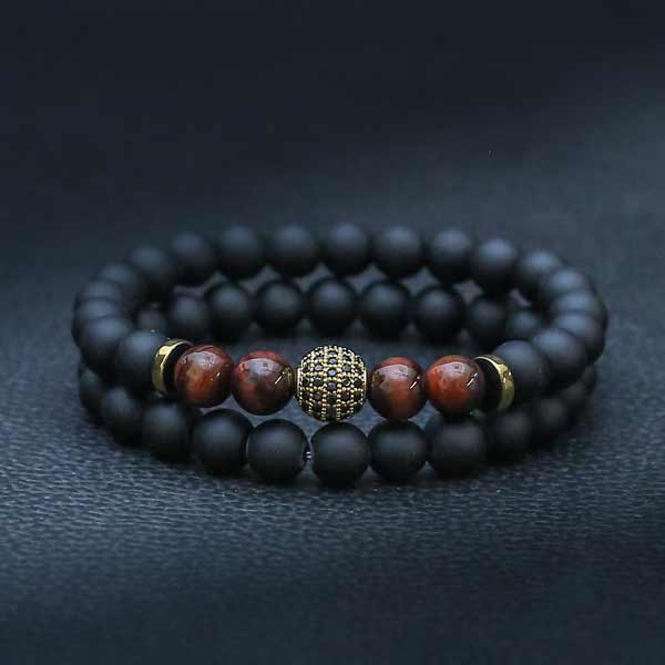 Black Lace Agate Beaded Bracelets | Lynnique Jewelry
