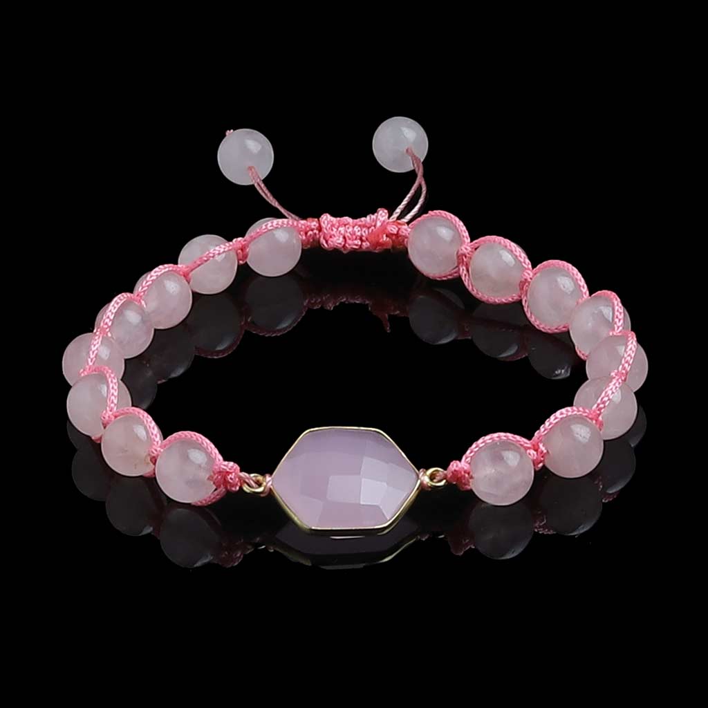 Rose Quartz Bracelet Crystal Bracelet Round Beads 8 mm Stone Bracelet for  Reiki Healing and Crystal