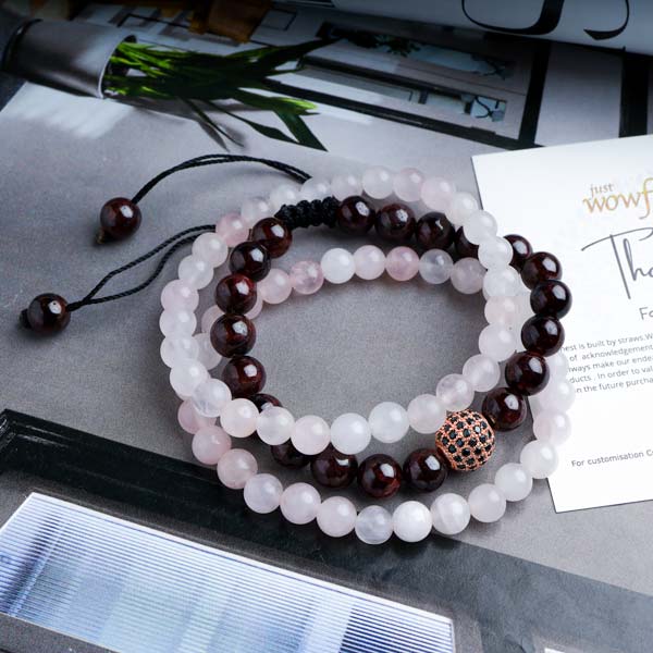 girls' rose quartz bracelet