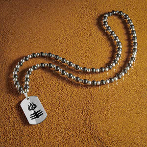 JWF Undying Faith In 108 Shiva Obsidian Hematite Necklace Mala