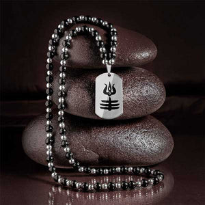 JWF Undying Faith In 108 Shiva Obsidian Hematite Necklace Mala