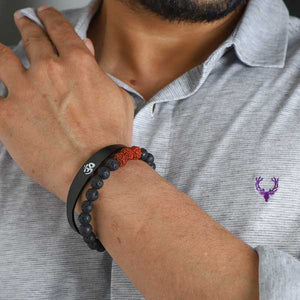 Live With All is Well Aum Stainless Steel Bracelet