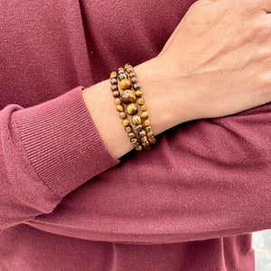 JWF™ 100% Natural Tiger Eye Stone Bracelet For Focus & Confidence