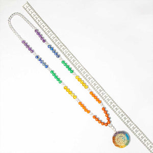 JWF™ Wheel Of Fortune 7 Chakra Sriyantra Quartz Crystal Mala