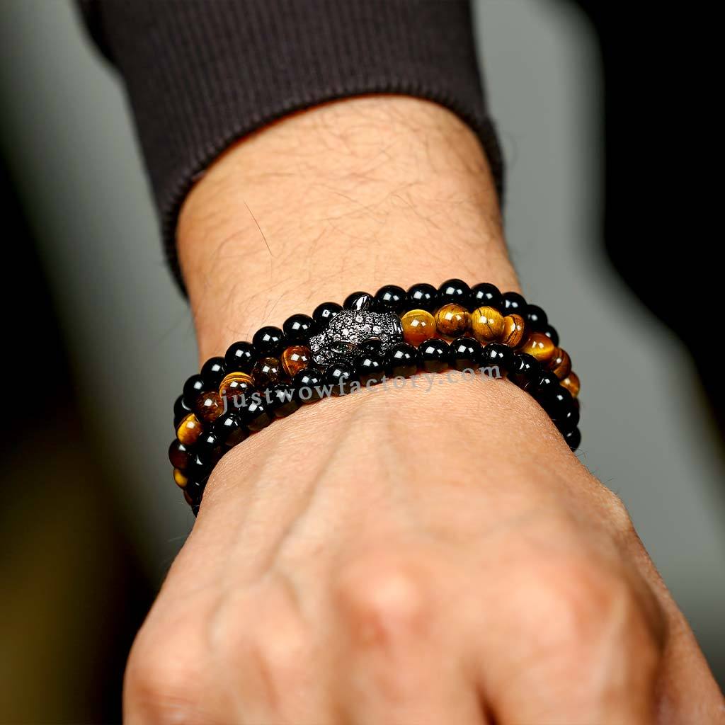 Men's Tiger Eye Stone Bracelet In Black Onyx – Robyn Real Jewels | South  Africa Online Shop (SA)